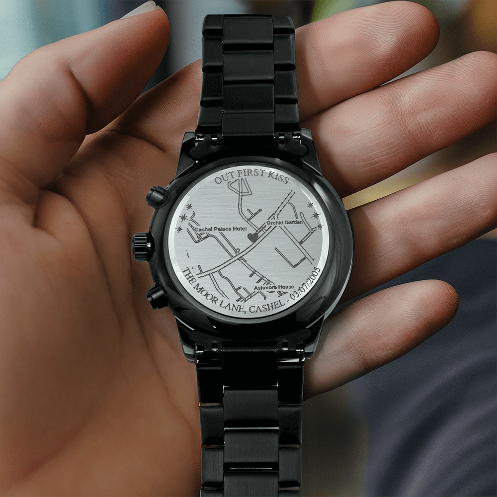 Star Map Anniversary Gift For Him Engraved Stainless Watch Night Sky 1st Anniversary Gift
