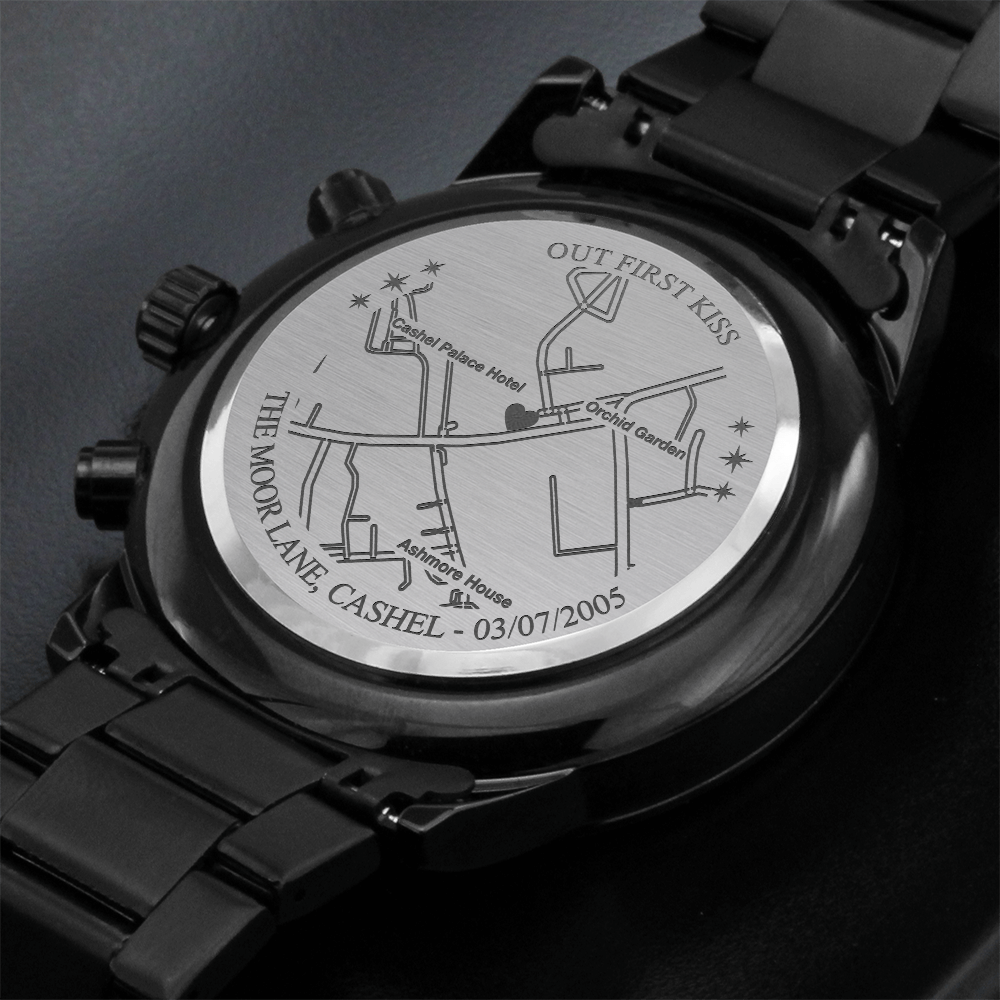 Star Map Anniversary Gift For Him Engraved Stainless Watch Night Sky 1st Anniversary Gift