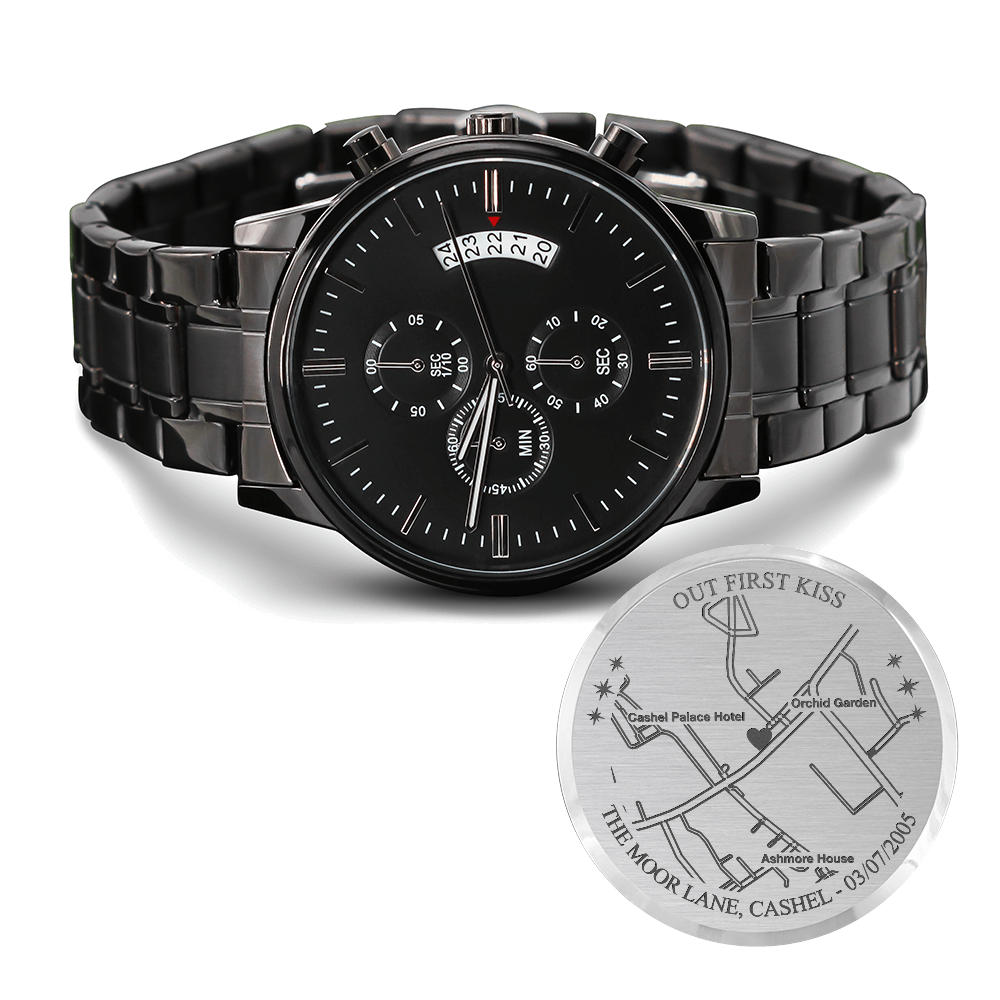 Star Map Anniversary Gift For Him Engraved Stainless Watch Night Sky 1st Anniversary Gift