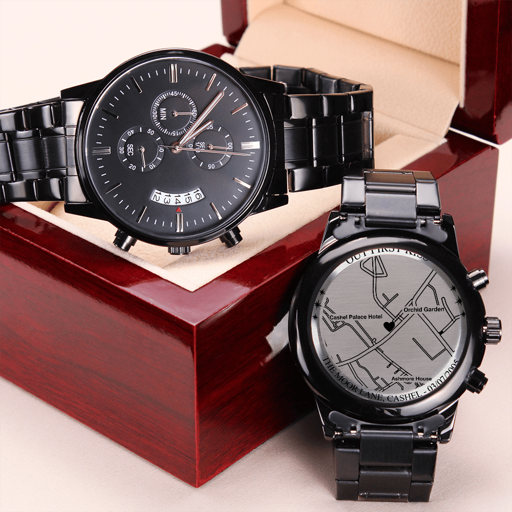 Star Map Anniversary Gift For Him Engraved Stainless Watch Night Sky 1st Anniversary Gift