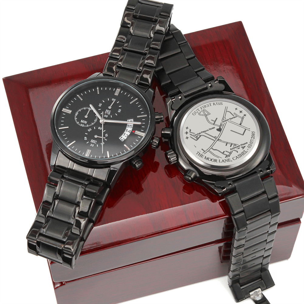 Star Map Anniversary Gift For Him Engraved Stainless Watch Night Sky 1st Anniversary Gift